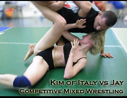 Kim of Italy vs Jay: Competitive Mixed Wrestling
