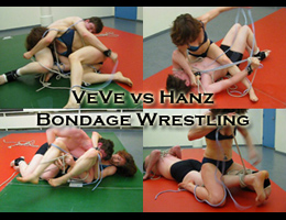 VeVe vs Hanz: Competitive Mixed Bondage Wrestling