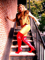 Amazon Annie in Red Tall Boots
