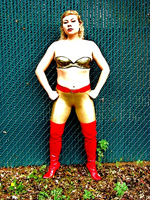Amazon Annie in Red Tall Boots